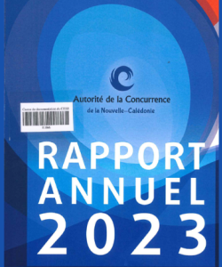 Nouveauté du centre de documentation: Autorité de la concurrence de Nouvelle-Calédonie; rapport annuel 2023