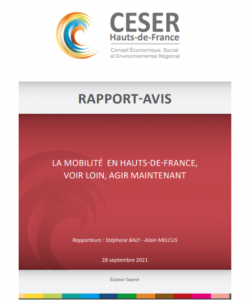 Nouveauté du centre de documentation " Rapport avis CESER Hauts-de-France 2021"