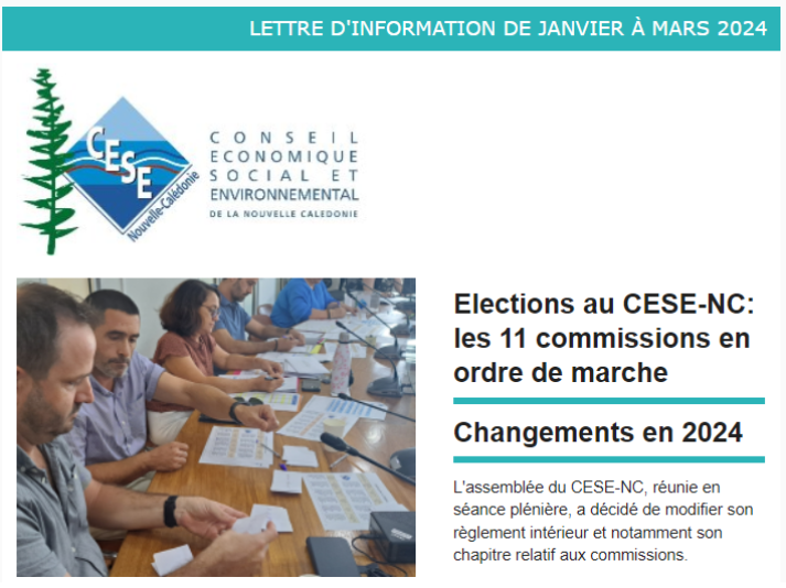 Lettre d'information du CESE-NC 