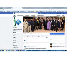 Page FB du CESE de la Nouvelle-Calédonie