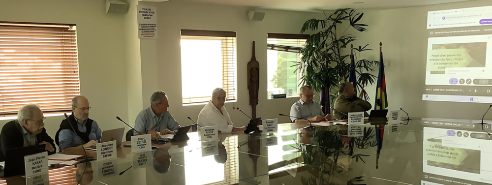 De gauche à droite : Jacques LOQUET; Marc ZEISEL, membres de la CMME et de la CEAI; Christian ROCHE, rapporteur de la CEAI;  Pascale DALY, vice-présidente de la CMME; Jean-Louis d’ANGLEBERMES et Gaston POIROI.