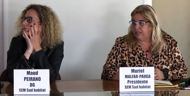 Mesdames Maud PEIRANO et Muriel MALFAR-PAUGA, respectivement directrice générale et présidente et de la SEM Sud habitat. 