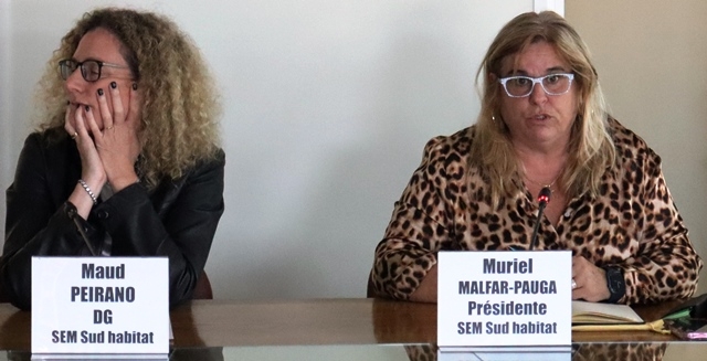 Mesdames Maud PEIRANO et Muriel MALFAR-PAUGA, respectivement directrice générale et présidente et de la SEM Sud habitat. 