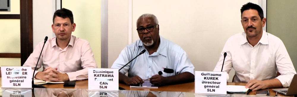 M. Christophe Leininger, secrétaire général Le Nickel (SLN), M. Dominique Katrawa, Président du conseil d'administration de la SLN, M. Guillaume Kurek, Directeur général de la SLN